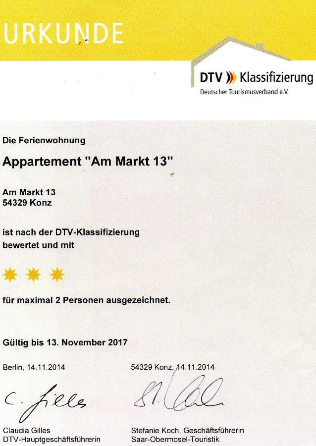 Apartment Am Markt 13 Konz Eksteriør bilde